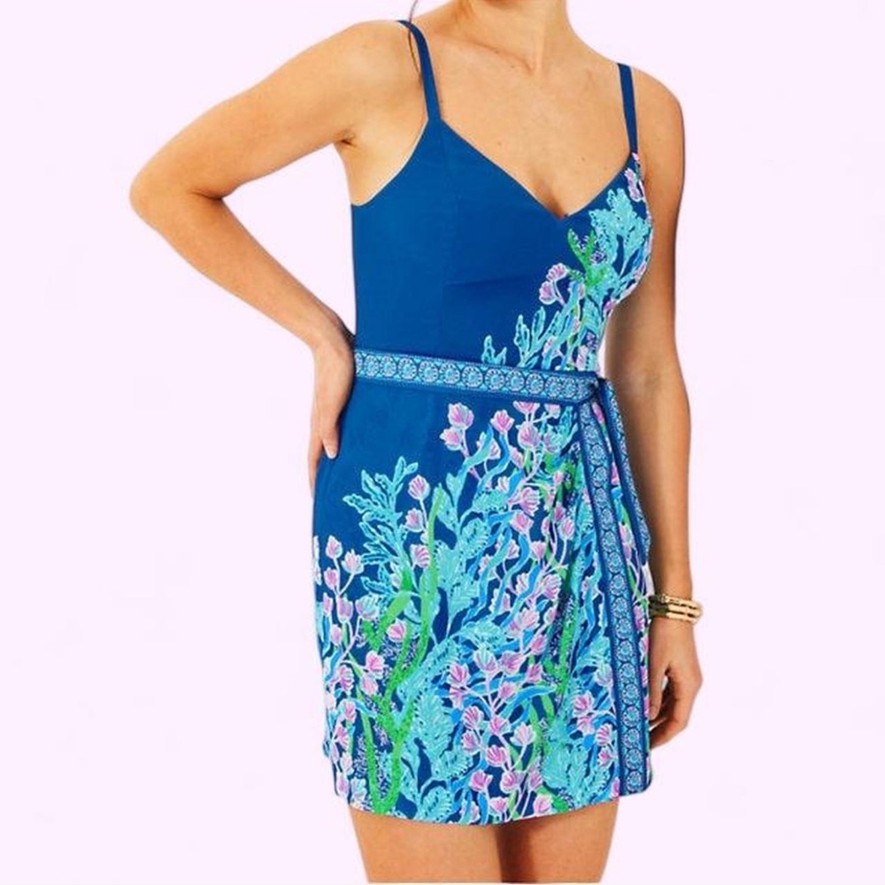 RARE Lilly Pulitzer Nettie Skirted Romper - Seacret Escape - Size 14 - Picture 3 of 9